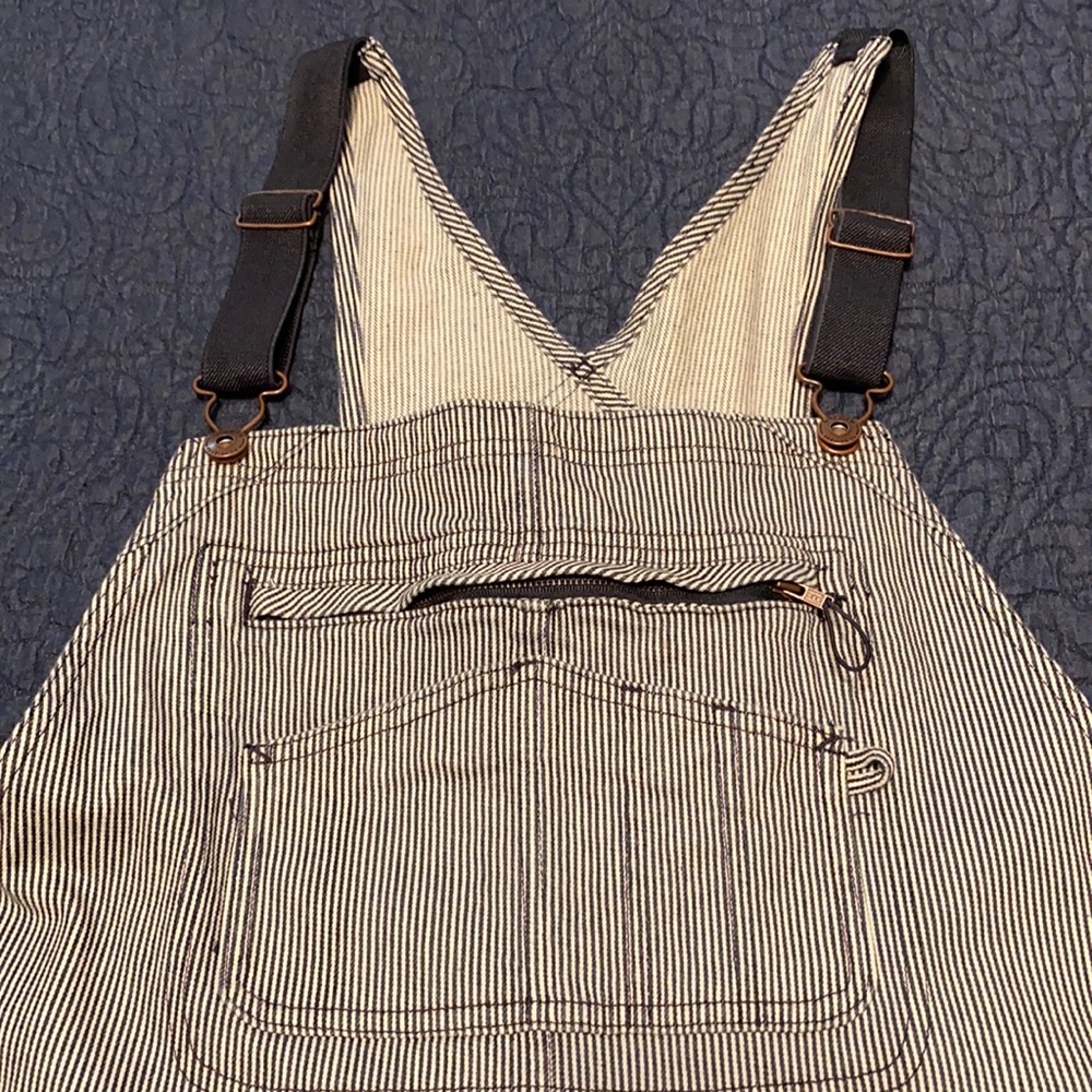Duluth Trading Company striped overalls XL